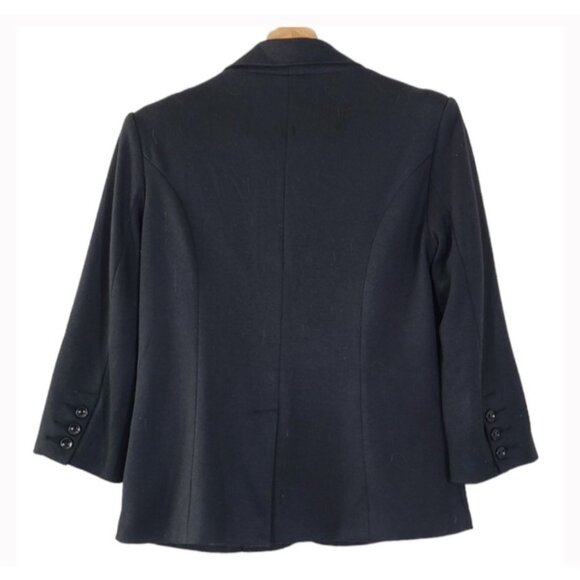 Anthropologie Black Career Blazer Jacket Womens Size S 3/4 Sleeve Button Front - Picture 2 of 9